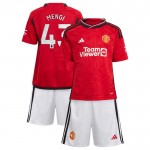 Günstige Fußballtrikots Manchester United Mengi 43 Kinder Heimtrikot 2023-24 Kurzarm